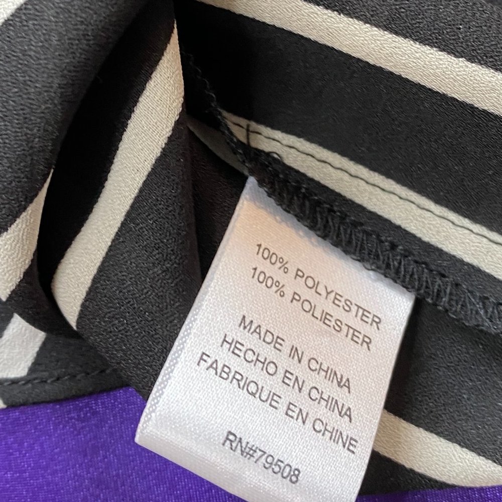 📌Violet & Claire Striped Carmen Style Blouse with 3/4 cold shoulder Sleeves - Picture 10 of 12